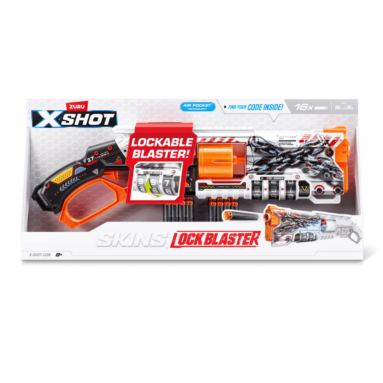 XSHOT Skins Lock Blaster (16 Darts) Air Pocket Technology Outdoor