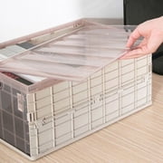 Foldable Plastic Storage Container Basket With Lid, Thickened Student Organizer Box, Simple Plastic Box, Storage Boxes Used for Wardrobe/Clothing/Books