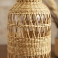 thumbnail image 5 of Natural Grass Wrapped Glass Vase 6.3 Inch Boho Farmhouse Decor, 5 of 9