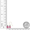 thumbnail image 3 of Gem Stone King 14K Yellow Gold Pink Created Sapphire and Black Onyx French Wire Dangle Hook Earrings for Women (1.80 Cttw, Gemstone September Birthstone, Heart 6MM, Round 3MM), 3 of 4