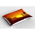 thumbnail image 2 of Ambesonne American Pillow Sham 2 Pack, Wild West Sunset Scene, 30"x20", Burnt Orange, 2 of 3