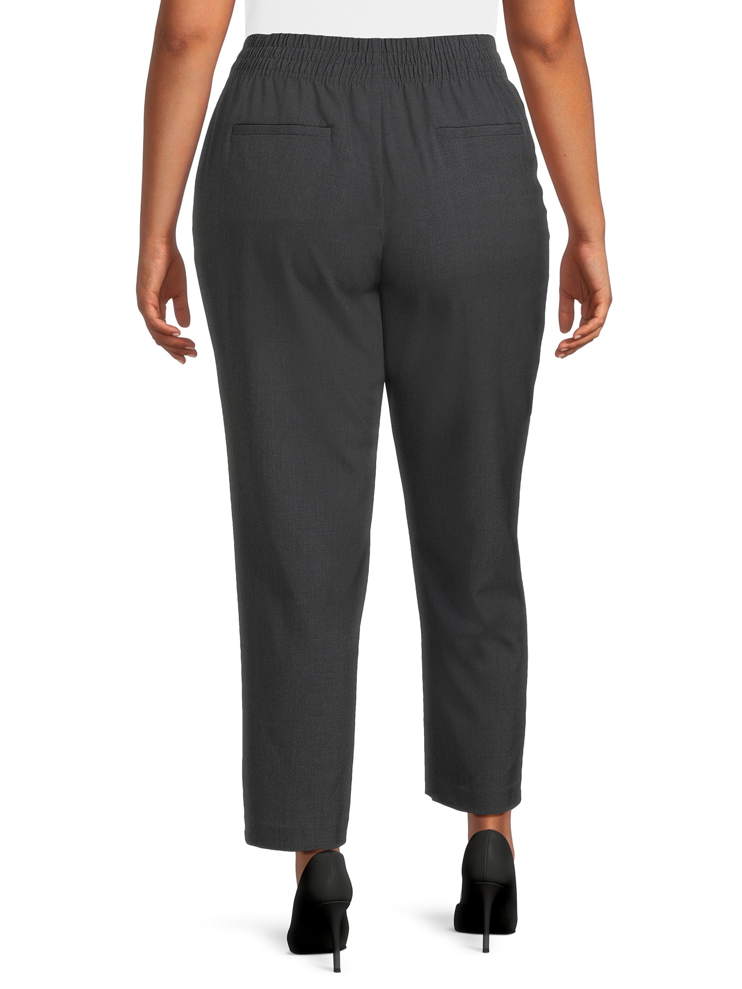 Just My Size by Hanes Women's Plus Tummy Control Dress Pants, Sizes 0X-4X, Regular & Petite