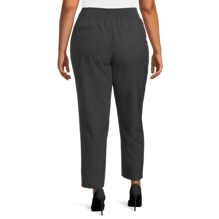 Just My Size Women's Plus Size Tummy Control Pull-On Dress Pants 