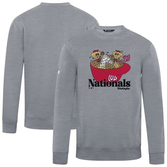 Men's-Levelwear  Gray Washington Nationals Zane Ballpark Food Pullover Sweatshirt