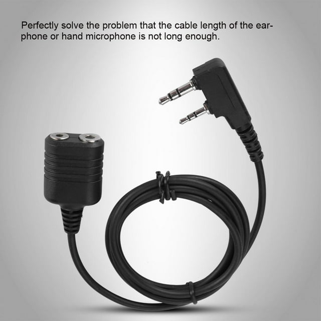 Cable de Micrófono de Mano con Núcleo de Extensión de Walkie Talkie de Cabeza K de 2 Pines para