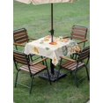 thumbnail image 3 of Outdoor Tablecloth with Umbrella Hole and Zipper, Fall Orange Green Pumpkins Square Table Cloth 60x60 Inch Waterproof Tablecloth, Retro Thanksgiving Maple Leaf Picnic Table Cover for Patio Camping, 3 of 7