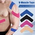thumbnail image 5 of Kinesiology Tape, Muscle Support Adhesive Elastic Athletic Sports Tape Therapy Recovery V Type for Knees, Shoulder, Joint Pain Relief(10 PCS, Pink), 5 of 8