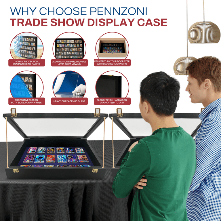 PENNZONI Small Tabletop Trade Show Display Case w/ Wooden Dowels