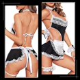 thumbnail image 4 of Sexy Maid Costume For Women Naughty Lace French Cosplay Babydoll Uniform Outfit Sheer Bodysuit Fancy Dress Servant Anime Lingerie Set With Apron Banmo, 4 of 5