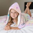 thumbnail image 4 of Toalla infantil Fiwbnasz con capucha con forma de unicornio, 76 x 127 cm, color rosa anudado, 4 of 9