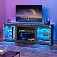 thumbnail image 5 of Bestier LED TV Stand for TVs up to 70", Entertainment Center with Storage Shelves, Black Marble, 5 of 9