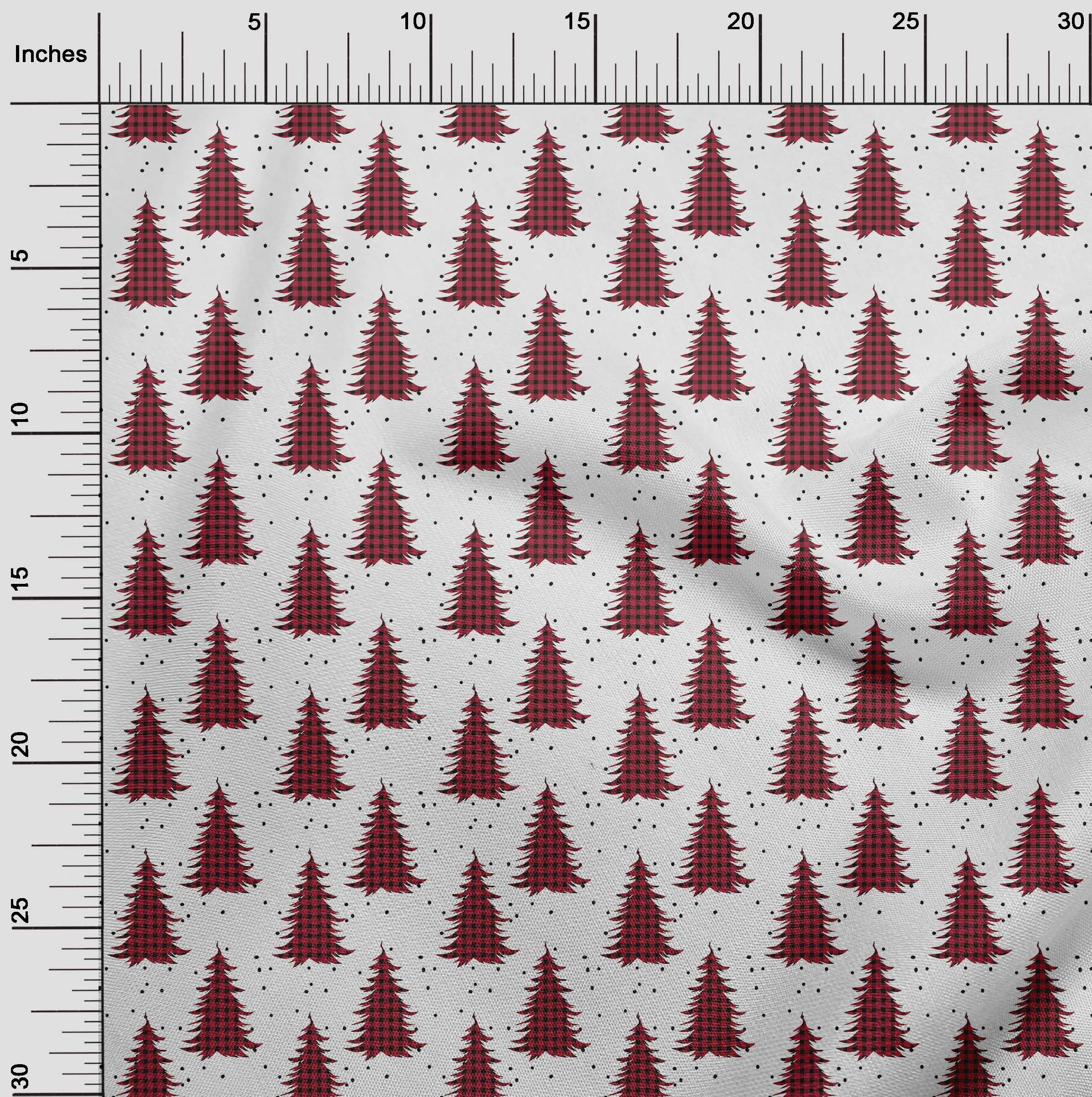 oneOone Polyester Spandex Magenta Fabric Merry Christmas Dress Material Fabric Print Fabric By The Yard 56 Inch Wide