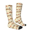 thumbnail image 3 of Picia Women Crew Soft Moisture-wicking Socks Dachshund Dog And Flower Pattern Design Cotton Socks, One Size fit All, 3 of 9