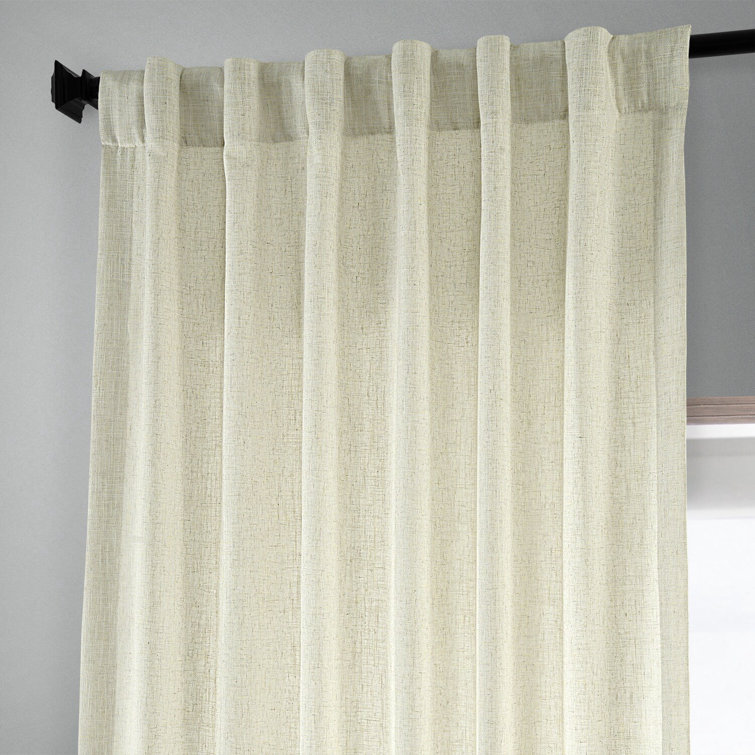 Barley Heavy Faux Linen Curtain (1 Panel), Barley, 50W X 120L