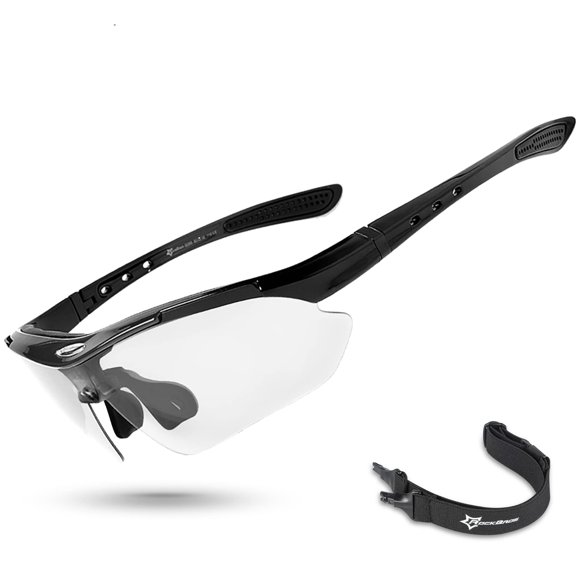 ROCKBROS Gafas de sol deportivas fotocromáticas Gafas de ciclismo para hombre Gafas de sol para ciclismo MTB con banda elástica extraíble