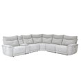thumbnail image 3 of Lexicon Tesoro 6-Piece 3 Recliner Wood & Fabric Power Sectional Set in Mist Gray, 3 of 9