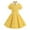 Yellow, variant on Tween Girls Vintage Polka Dot Dress Short Sleeve Turn Down Collar Swing Dress Party Dress for Kids Size 11-12T