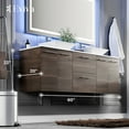 thumbnail image 2 of Eviva Lux 60 Inch Double Vessel Sink Vanity in Grey Oak, 2 of 7