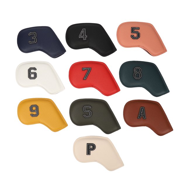 Fundas para cabezas de palos de golf, 10 unidades, fundas para cabezas de palos de golf, juego de fundas para cabezas de hierro de golf, parte superior de la línea