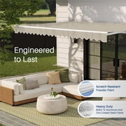 ALEKO 12x10 ft Ivory Motorized Retractable Patio Awning