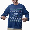 thumbnail image 2 of Funny Christmas Sweatshirt, Most Likely To Flirt With HR Xmas Sweater, Office Party Holiday Sweatshirt, 2 of 5