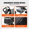 thumbnail image 6 of VEVOR Pet Stroller, 4 Wheels Dog Stroller Rotate with Brakes, 35lbs Weight Capacity, Puppy Stroller with Detachable Carrier, Storage Basket and Cup Holder, for Dogs and Cats Travel, Black+Dark Grey, 6 of 9