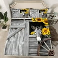 thumbnail image 2 of Castle Fairy Farmhouse Donkey Full Size Sheets 4-Piece for Boys Girls,Rustic Cottage Cabin Breathable Bed Sheets,Floral Sunflowers Lightweight Sheet Sets,Breathable Home Decor, 2 of 7