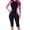 Pink, variant on Staron Women's Long Sleeve Rash Guard Swimsuit with Shorts Built-in Bra No Underwire Conservative Surfing Diving Swimwear, Pink M