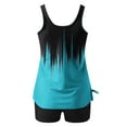 thumbnail image 4 of Fartey 2 Piece Tankini Swimsuit for Women Conservative Swimwear Color Block Scoop Neck Tank Tops with Boyshorts Two Piece Swimsuit Sets 2025 Blue S-2XL, 4 of 6