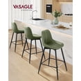 thumbnail image 2 of Taburetes de bar VASAGLE con altura de mostrador y respaldo, juego de 2 unidades, color verde, 2 of 9