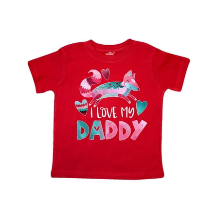 

Inktastic I Love My Daddy Pink and Blue Fox with Hearts Gift Toddler Boy or Toddler Girl T-Shirt