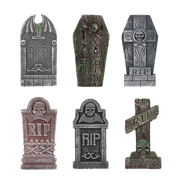 6 piezas de decoración de lápida de Halloween para decoraciones de Halloween
