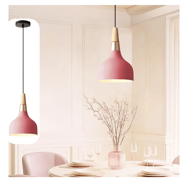 Lámpara Techo Colgante Decorativas Moderna Para Comedor Sala Xtellar Rosa