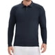 thumbnail image 1 of Camisa de polo de punto de negocios de color sólido de manga larga para hombre XL azul oscuro, 1 of 6