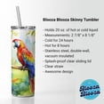 thumbnail image 3 of Macaw Parrot In Tree Bird Watercolor 20oz Insulated Water Bottle Skinny Tumbler Includes Straw, 3 of 7