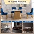 thumbnail image 4 of Westice Dining Room Chairs Set of 4, Tufted Velvet Chairs with Golden Stainless Legs, Rivet Trim Metal Pull Ring Large Back for Kitchen Dining Room Restaurant, Blue, 4 of 9