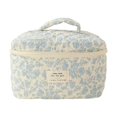thumbnail image 1 of Bolsa de cosméticos de gran capacidad con cierre de cremallera doble y estampado floral Organizador de maquillaje de viaje para guardar artículos de tocador y papelería, 1 of 4