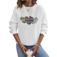 thumbnail image 4 of Womens Valentines Day Tops Leopard Buffalo Plaid Heart Graphic Sweatshirts Crewneck Pullover Tops, 4 of 8