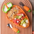 thumbnail image 4 of Baby Silicone Feeding Set, Secure Suction Baby Led Weaning Supplies, Shaped Toddler Self Feeding Dish Set, Versatile Utensils, Silicone  Set with Spoon, Fork and Straw, 4 of 8
