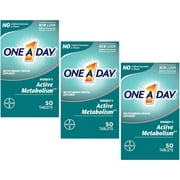 3 Pack One-A-Day Womens Active Metabolism Complete Multivitamin Tablets 50 Each
