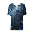 thumbnail image 5 of Womens Tops Short Sleeve Ladies' Spring/Summer Casual Printed Short Sleeve Button V-Neck, 5 of 5