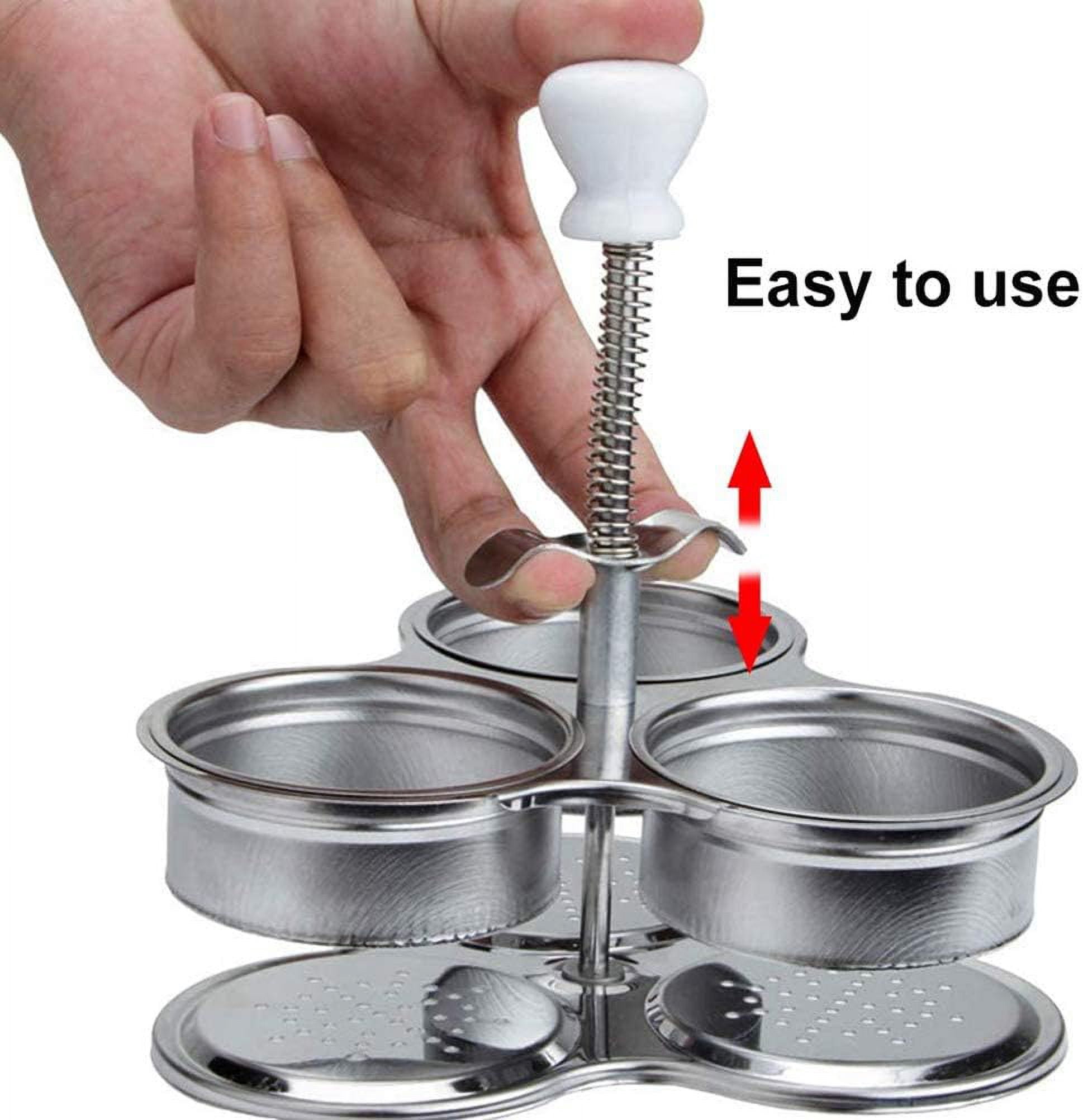ABPETE Egg Poachers with 3 Stainless Steel Grids, Non Stick Pocket Egg Cups for Quick, Easy, and Nutritious Breakfast