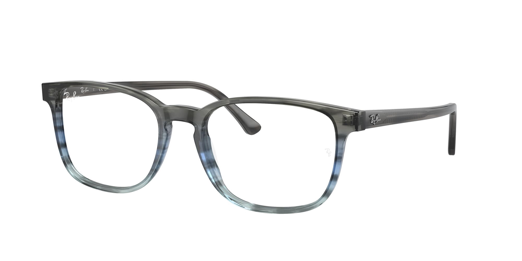 Ray-Ban Optics Glasses RB5418 Prescription Eyeglasses with Case, Striped Gray Gradient Blue with Demo Lens, Size 56