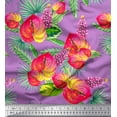 thumbnail image 1 of Soimoi Poly Georgette Fabric Leaves,Laceleaf & Lupine Floral Print Fabric by The Yard 42 Inch Wide, 1 of 3
