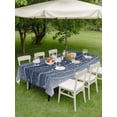 thumbnail image 4 of Outdoor Tablecloth with Umbrella Hole for Patio/Picnic/Party/Camping, Navy Blue Ombre Waterproof Table Cloth Rectangle Table Cover Washable, Modern Abstract Striped Polka Dots (60"x 84"), 4 of 8