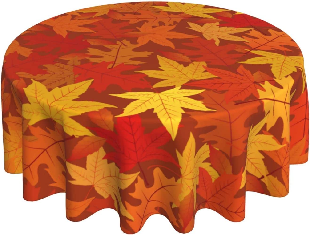 WISH TREE Watercolor Blue Yellow Floral Tablecloth Round Spring Rustic