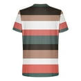 thumbnail image 4 of ZCFZJW Big and Tall Regular Fit Workout T-Shirts for Men Trendy Summer Short Sleeve Striped Color Block Print Crew Neck Basic Tees Shirt Tops Multicolor L, 4 of 5