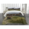 thumbnail image 3 of Ambesonne United States Quilted Bedspread Set 3 Pcs, California Barn, King Size, Olive Green Purple Grey, 3 of 5
