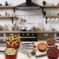 thumbnail image 6 of YBM Home 5-Piece Stainless Steel Stackable Measuring Cups, Measurement Dry or Liquid Ingredients, For Cooking & Baking, Red, 6 of 6