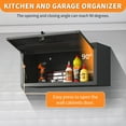 thumbnail image 3 of Tcbosik 29.5" Wall-Mounted Steel Cabinet with Lock & 2 Keys, Heavy Duty Garage Storage Cabinet with Hydraulic Lift Door, Easy Assembly, Black, 3 of 9